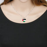 Palestine Necklace Flag Photo Glass Cabochon Heart Moon Pendant Chain Choker Jewelry for Men Women Gift