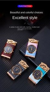 New Windproof Gas Lighter Wrist Watch Cigar Lighter Outdoors Jet Double Fire Tube Lighters Gadgets for Men Cigarette Accessories