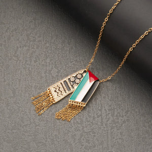 HNSP Stainless Steel Palestine Scarf Necklace Pendant For Women Jewelry palestinian Accessories