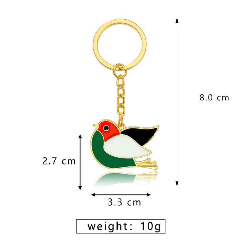 Zinc Alloy Geometric Handala Boy Keychain Bird Shape Charm Chain Pendant Keyring Packback Hangings Key Holder Jewelry for Women